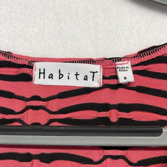 Habitat Clothes to Live In Top Size Small Crinkle Pullover 1/2 Sleeve V-Neck - Picture 4 of 5